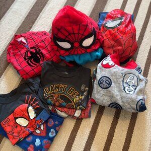 Spiderman 4T Costumes, Pajamas, T-Shirts and Robe / Toddler Boy Lot